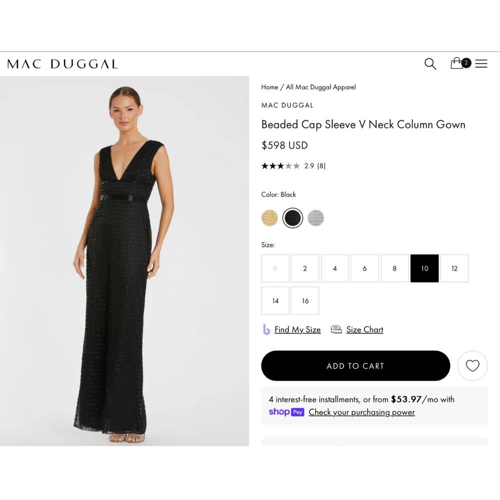Mac Duggal 5625 Haute Couture Embellished Sheath Dress Black Size 4 NWT - Picture 3 of 11